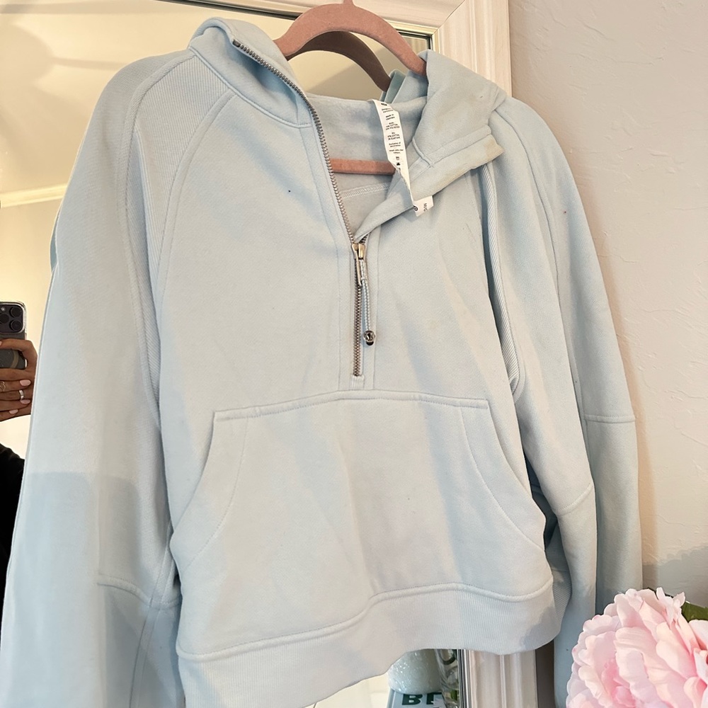Lululemon Half Zip Scuba Hoodie Ice Blue